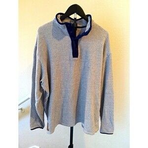 Southern Marsh Pullover Mens XL Gray Blue Snap Neck Textured Sweater Casual